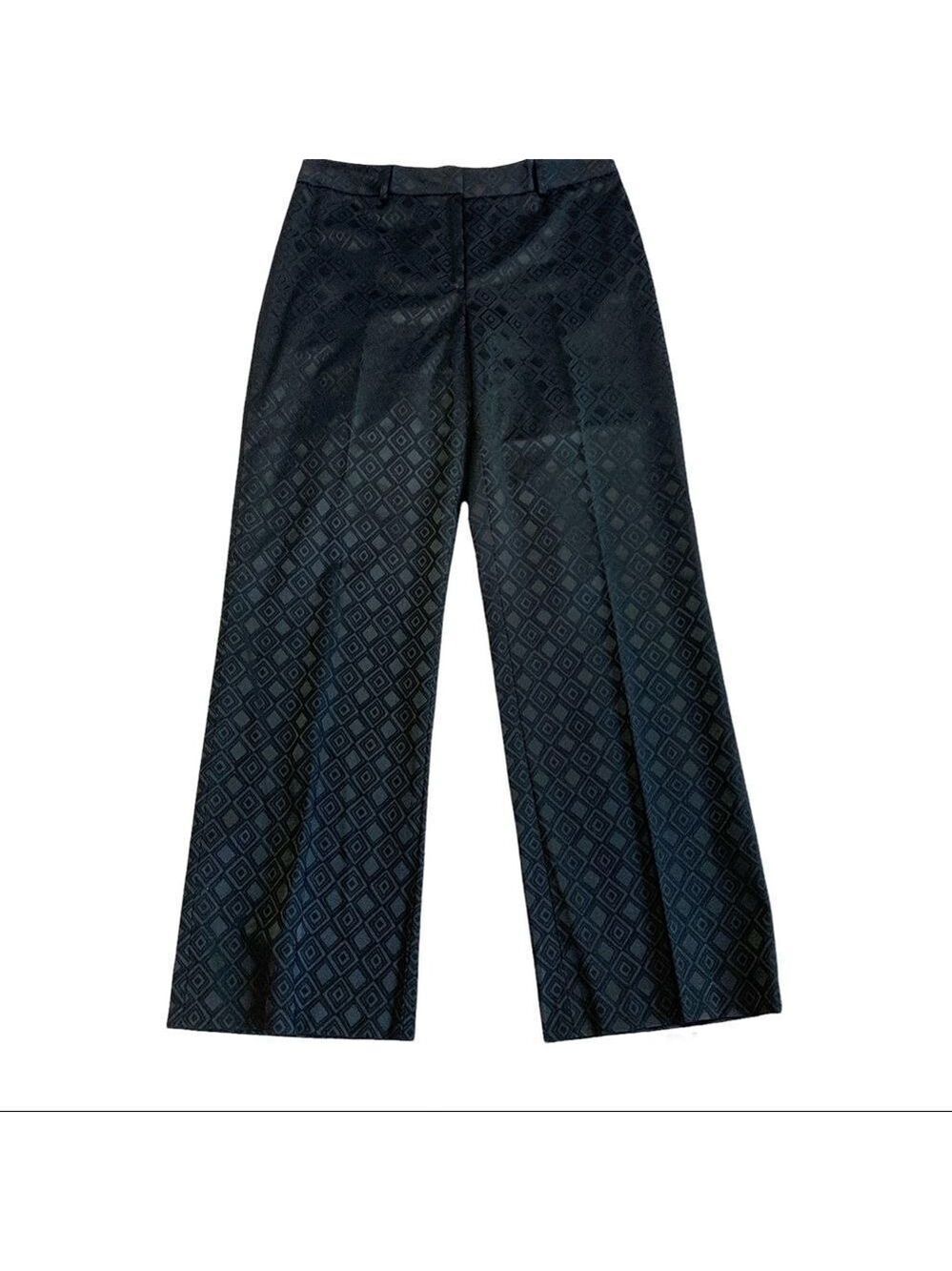 Isabella DeMarco Black printed dress pants trousers Sz 8